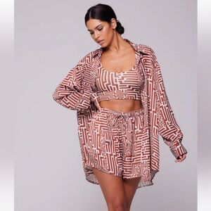 Full RESA set bra, shorts, and button down